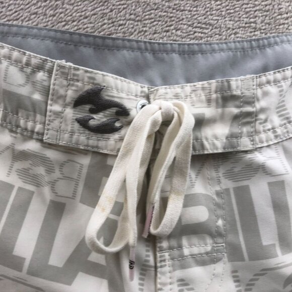 Billabong Boys Swim Shorts Size 9 White Gray Drawstring Athleisure Beach Summer - Picture 9 of 16